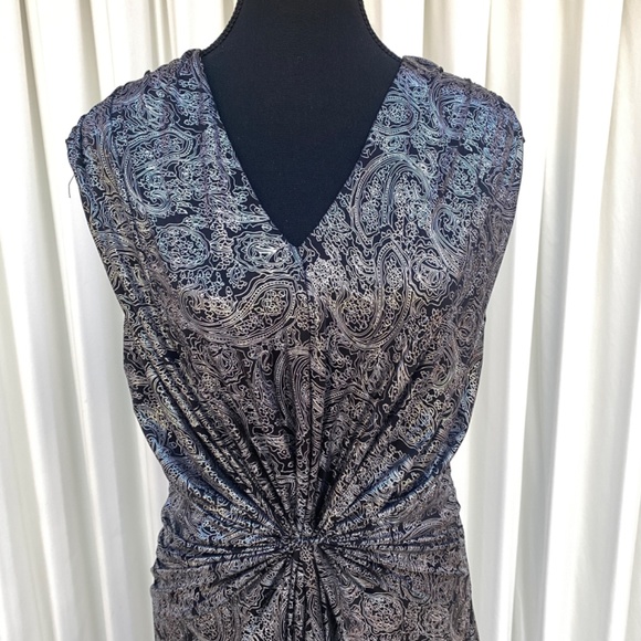 V Neck Fit & Flare Cap Sleeveless Dress - Picture 2 of 9